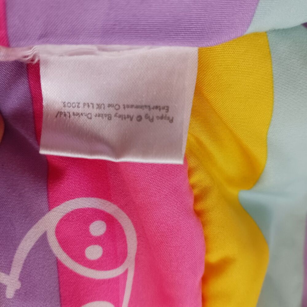 2003 PEPPA PIG & UNICORN Twin Comforter Pink & Rainbow Reversible 71x 81.5 Vntg - Picture 14 of 16